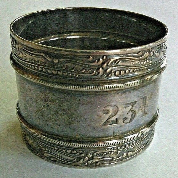 Silver Napkin Ring White Star Line Flag Shipping Ocean liners Titanic's Olympic - Picture 3 of 16